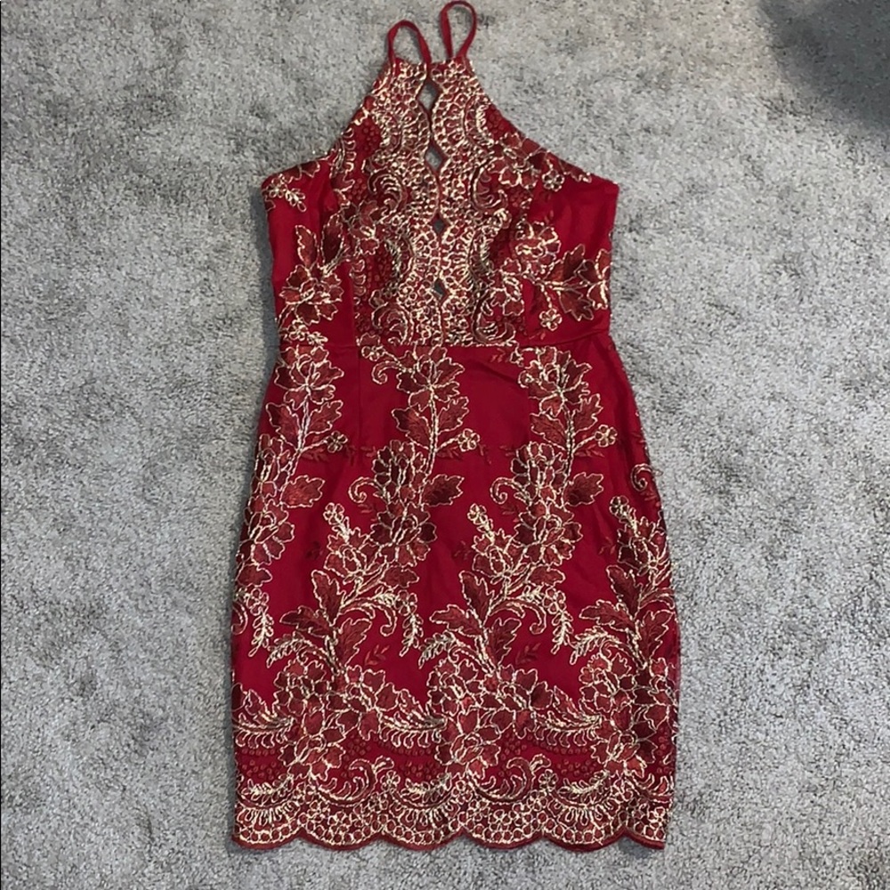 Xenia Boutique Red & Gold Dress